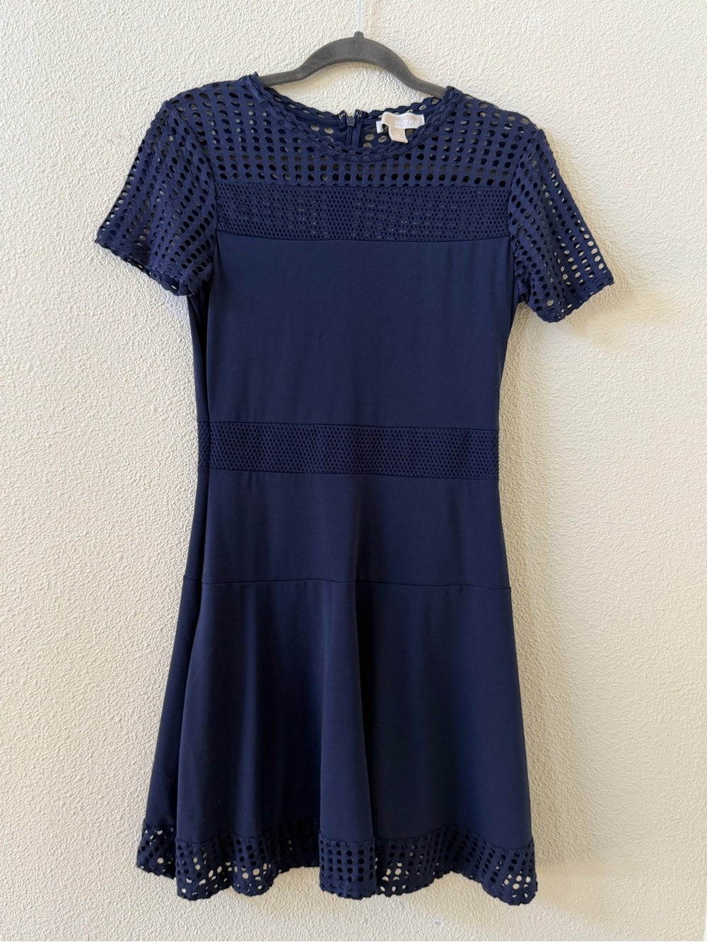 Michael Kors Navy Blue Eyelet Detail Dress